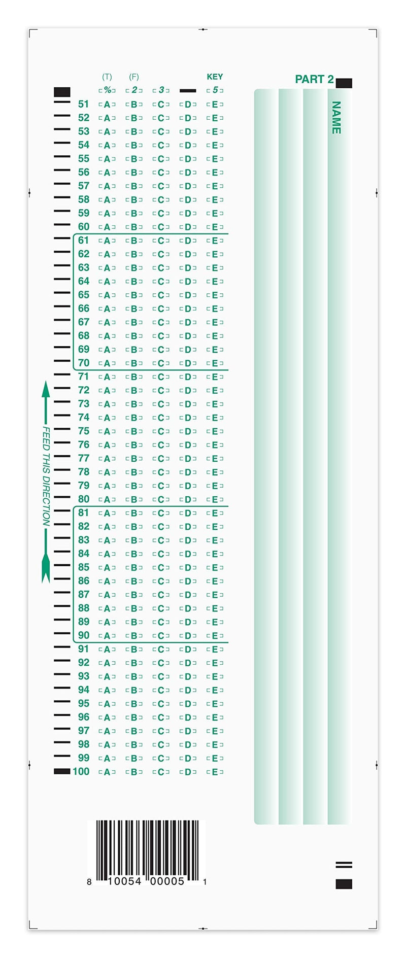 Official Scantron Brand 882-E Answer Sheet (50 Pack) 50 Pack