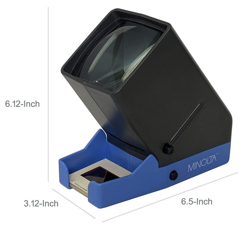 [AUSTRALIA] - MINOLTA 35mm Desk Top Portable LED Slide and Negative Viewer Luminated 3X Magnify – for 2"x2" Slides & Positive Negatives - Worldwide AC Adapter & Plugs, Battery Operation & Cloth 