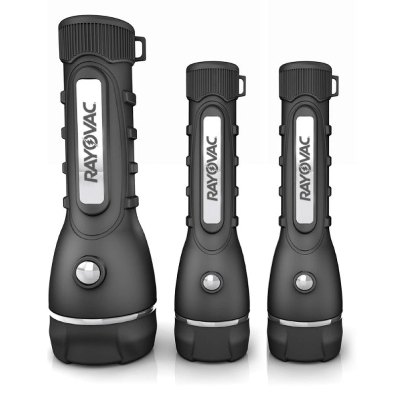[AUSTRALIA] - Rayovac LED Flashlight 3 Pack, Rubber Grip Flash Light Set with Batteries Included - Perfect for Power Outages, Emergency Situations, Camping, Hiking, Dog Walking (3 Pack) 