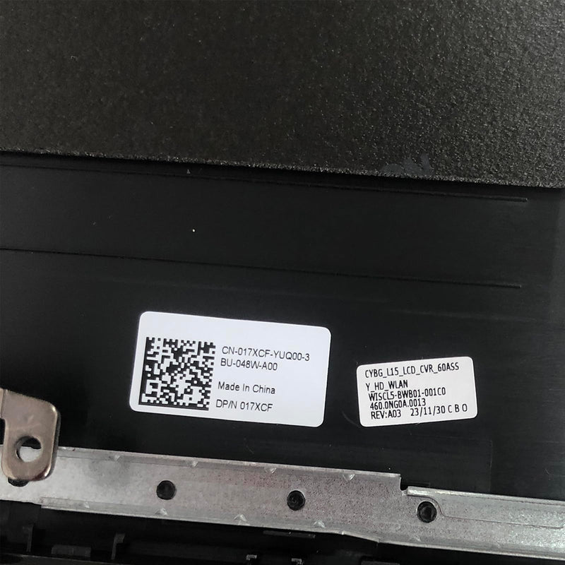 Replacement 15.6" Laptop LCD Cover Back Rear Top Lid with Bezel and Hinges for Dell Latitude 15 3520 E3520 017XCF 17XCF 0WXN5F WXN5F 0CDM80 CDM80 Black
