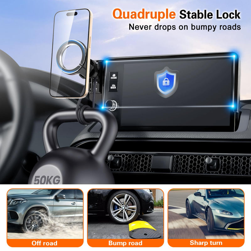 pop-tech Car Phone Holder for Honda CR-V HR-V 2023 2024 2025 2026: for MagSafe Magnetic Cell Phone Mount for HRV CRV Accessories 7/9 inch Screen - Touchscreen Cradles Strong Magnets for iPhone Samsung for 23-26 CR-V & HR-V (7/9" screen)