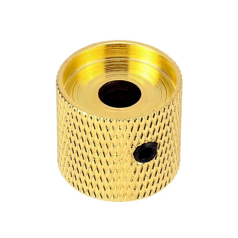[AUSTRALIA] - 3PCS Metal Volume Tone Dome Guitar Speed Control Knurled Shaft Pots Knobs with Keys Screws Set for Electric Guitar or Bass (Gold) 