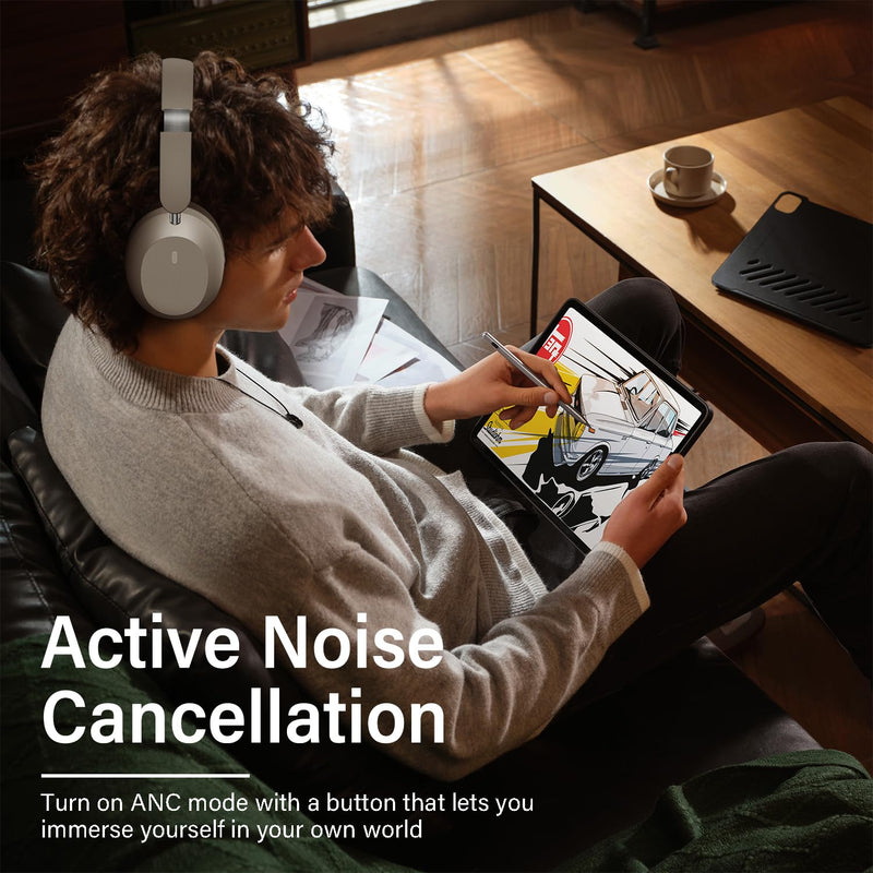 Y05 Bluetooth Headphones Wireless Over Ear with Microphone 48 Hours Playtime, High Sound Quality Foldable Soft Earpads Earphones for Travel - Starlight