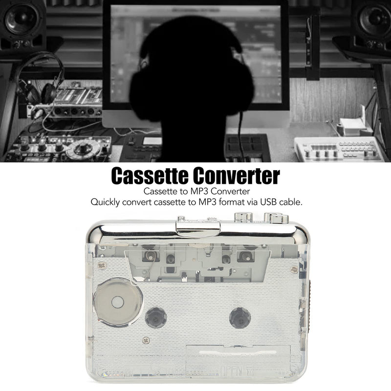 GOWENIC Cassette Player, USB Cassette to MP3 Converter Portable Walkman Cassette Music Player Tape to MP3 Player, with 3.5mm Headphone Jack, Compatible for OS X PC