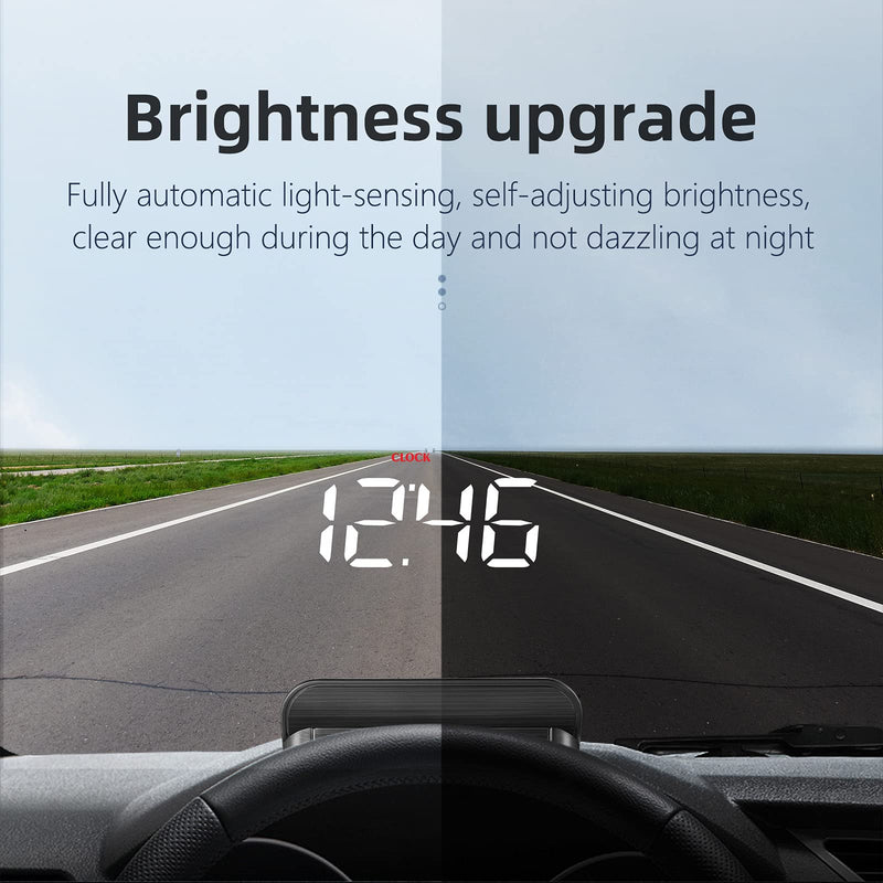 [AUSTRALIA] - Windshield Head Up Display for Car, Digital Speedometer for Car with OBD2/EUOBD Interface, HUD Car Speedometer MPH with Water Temperature, Mileage，Overspeed Alarm, Fatigue Driving Alarm, RPM 
