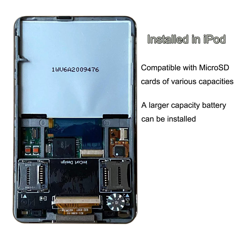 FIP02 Dual Micro SD Adapter for iPod Classic iPod Video 5th 5.5th 6th 6.5th 7th 7.5th TF Card Adapter Replace MK8022GAA MK1634GAL MK1231GAL