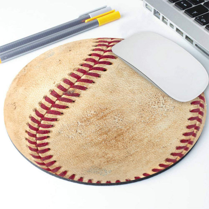 Amcove Mousepad Ball Baseball Mousepad Sport Coworker Gift Teachers Gift Round Mouse pad Desk Accessories Office Supplies Mousepads Mousepad Amr19