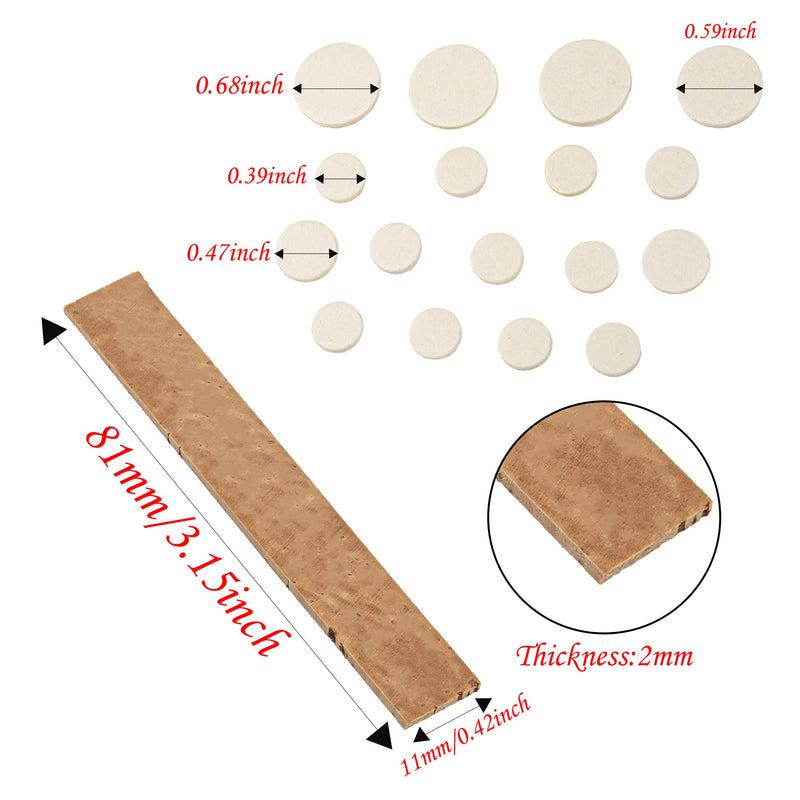 27Pcs Yootones Clarinet Neck Joint Cork Sheet & Clarinet Pads Bb Clarinet Woodwind Instrument Pads Compatible with Clarinet Instrument Repair Accessories Replacement Kits