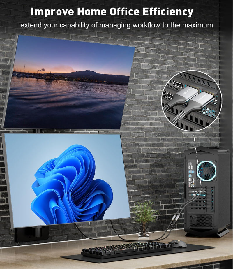 10-Pack Display Port to HDMI 4K Adapter | Braided DP DisplayPort Male to HDMI Female Uni-Directional Converter for PC Dell HP AMD NVIDIA Laptop HDTV Monitor and Other Passive 10 Pack