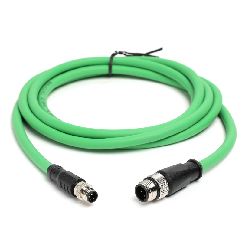 A-Code M8 4pin to D-Code M12 4pin EtherNet CAT5e Cable for Beckhoff Actuator Sensor EtherCAT Profinet Fieldbus Industrial Automation Control, 4 Pin Male, PUR Shielded, 8M