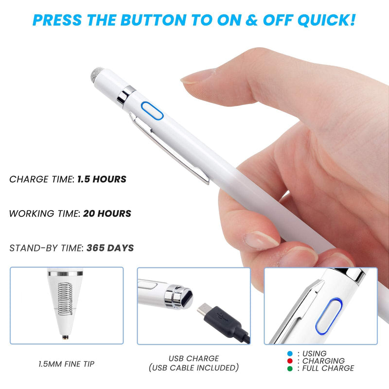 Stylus for Samsung Galaxy S20, S20+, EDIVIA Digital Pencil with 1.5mm Ultra Fine Tip Pencil for Samsung Galaxy S20, S20+ Stylus, White