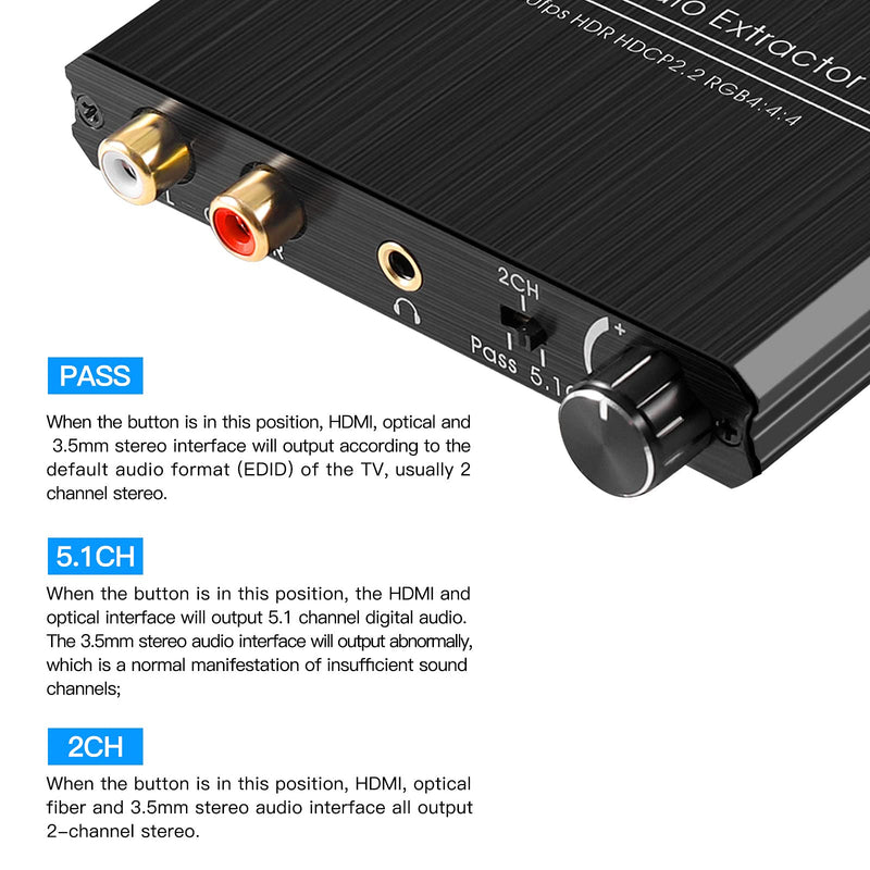 [AUSTRALIA] - HDMI Audio Extractor Adapter HDMI to Optical SPDIF 3.5mm Stereo L/R Audio Converter Volume Control 