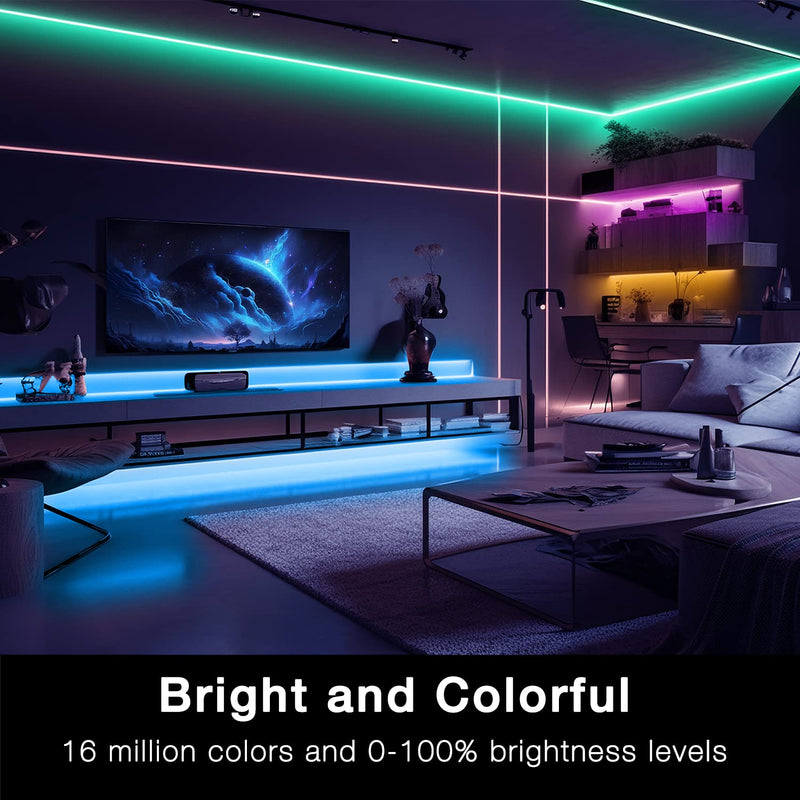 DAYBETTER Smart WiFi Led Lights 100ft, Tuya App Controlled Led Strip Lights, Work with Alexa and Google Assistant, Timer Schedule , Color Changing Led Lights for Bedroom Party Kitchen