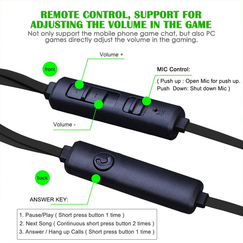 Wired Gaming Earphone with Adjustable Mic for PS4,Laptop Computer, Cellphone, DLAND E-Sport Earburds with Portable Earphone Bags, Snug Soft Design, Inline Controls for Hands-Free Calling. (Black) Black