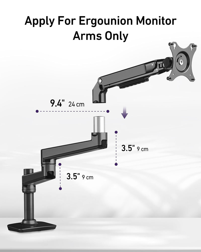 Ergounion Extension Arm Only for Ergounion Monitor Mounts, to Increase Arm Length, Perfect Upgrade for the E6/W6 Series Monitor Arm, Not Compatible with Other Brands Mount, Black