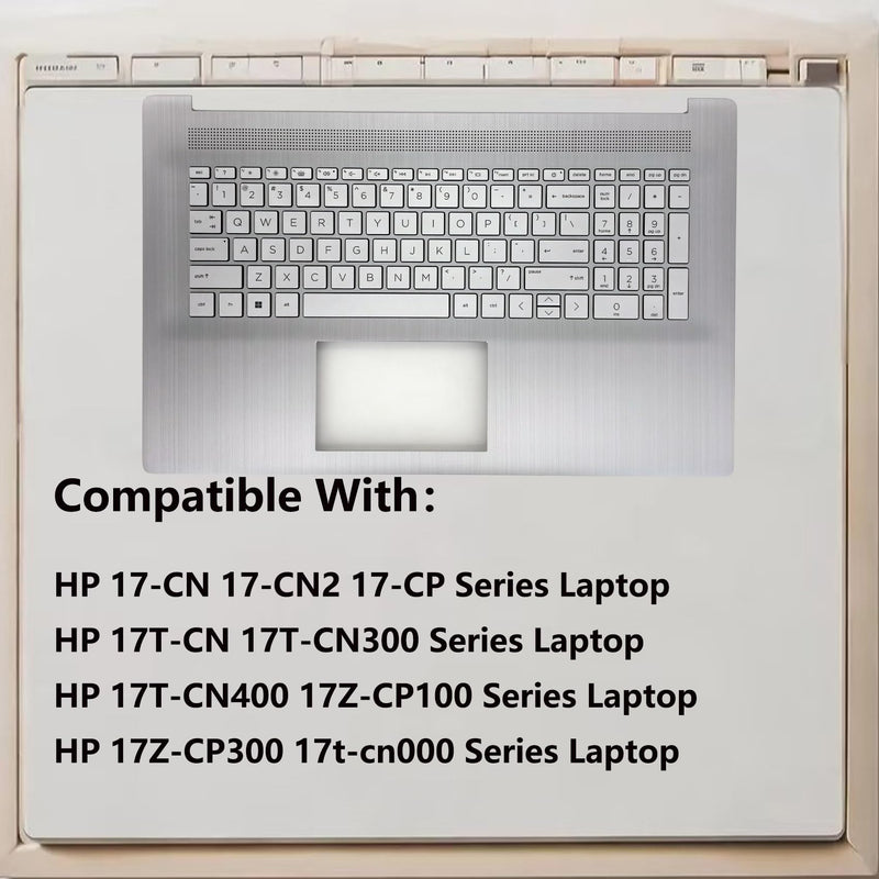 Upper Case Palmrest with Backlit US Keyboard for HP 17-CN 17-CP | Fit for HP 17-CN0xxx/17-CN1xxx/17-CN2xxx,17-CP0xxx/17-CP1xxx/17-CP2xxx,17T-CN000/300 and 17Z-CP000/100/300,P/N M50456-001