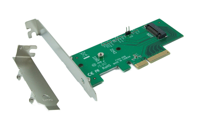 Ableconn PEXM2-SSD M.2 NGFF PCIe SSD to PCI Express x4 Host Adapter Card - Support M.2 PCIe (NVMe or AHCI) Type 2280, 2260, 2242 PCIe M.2 (M-Key)