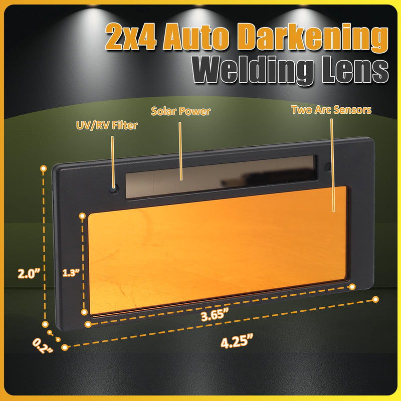 Auto Darkening Welding Lens, Shade 10 True Color Welding Lens Gold 2x4 1/4 Welding Lense for Sugar Scoop Welding Hood or Pancake Welding Hood