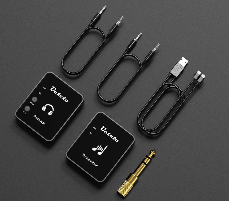 [AUSTRALIA] - Wireless in Ear Monitor System 2.4G Stereo IEM System with Transmitter Beltpack Receiver Automatic Pairing, for Studio, Band Rehearsal, Live Performance One Transmitter+One Receiver 