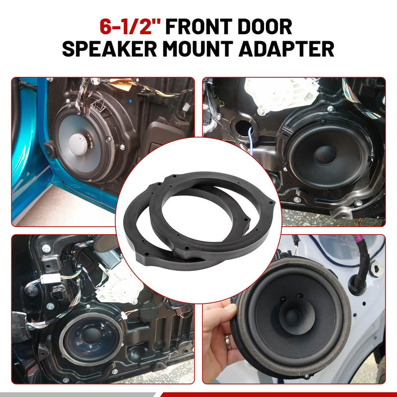 RED WOLF 6.5 Inch Front Rear Door Speaker Adapter Compatible with Ford 2013-2020 Mustang Fusion Fiesta Focus Install 6-1/2" Aftermarket Audio Speaker Spacer Ring Bracket 2 PCS PJFD03-1906