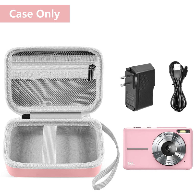 Leayjeen Digital Camera Case Compatible with Lecran/CAMKORY/IWEUKJLO/VAHOIALD/uikicon/jckduhan/akjjhfue FHD 1080P 44MP Point Digital Camera,Compact Digital Camera for Teens and Kids-Pink(Case Only) Pink2