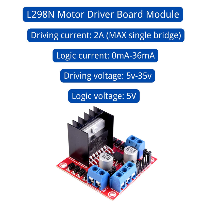 LAOMAO L298N Motor Driver Board Module DC Stepper Motor Robot Smart Car