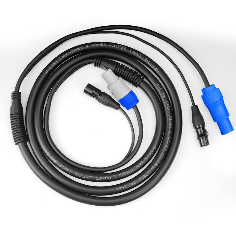 SMALL-EYE 3 Pin DMX & Power Con Combo Link Cable 10 ft – 14AWG Power Control DMX Male to Female Cord for Lighting Fixtures 10 Feet