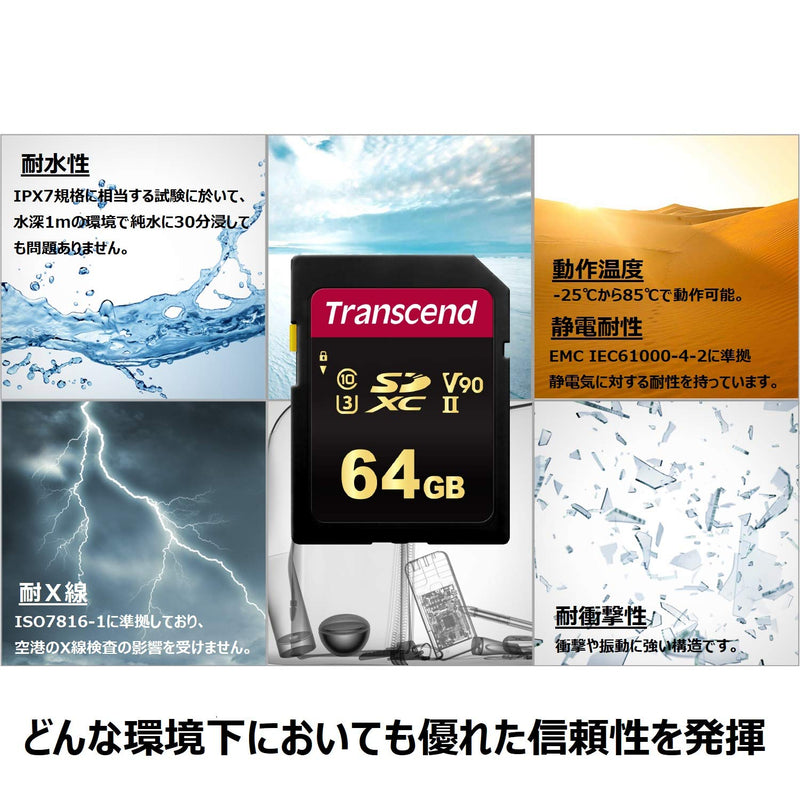 Transcend 64GB SDHC 700S Memory Card UHS-IITS64GSDC700S