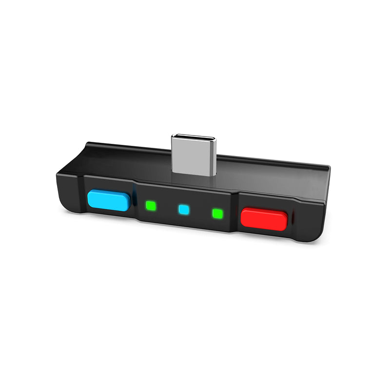 HomeSpot Bluetooth Audio Adapter with USB-C, Built-in mic, for Nintendo Switch, PS4, PS5, PC, Supports Headphones mic, aptX Low Latency, Dual Headphones, in-Game Voice Chat Blue & Red