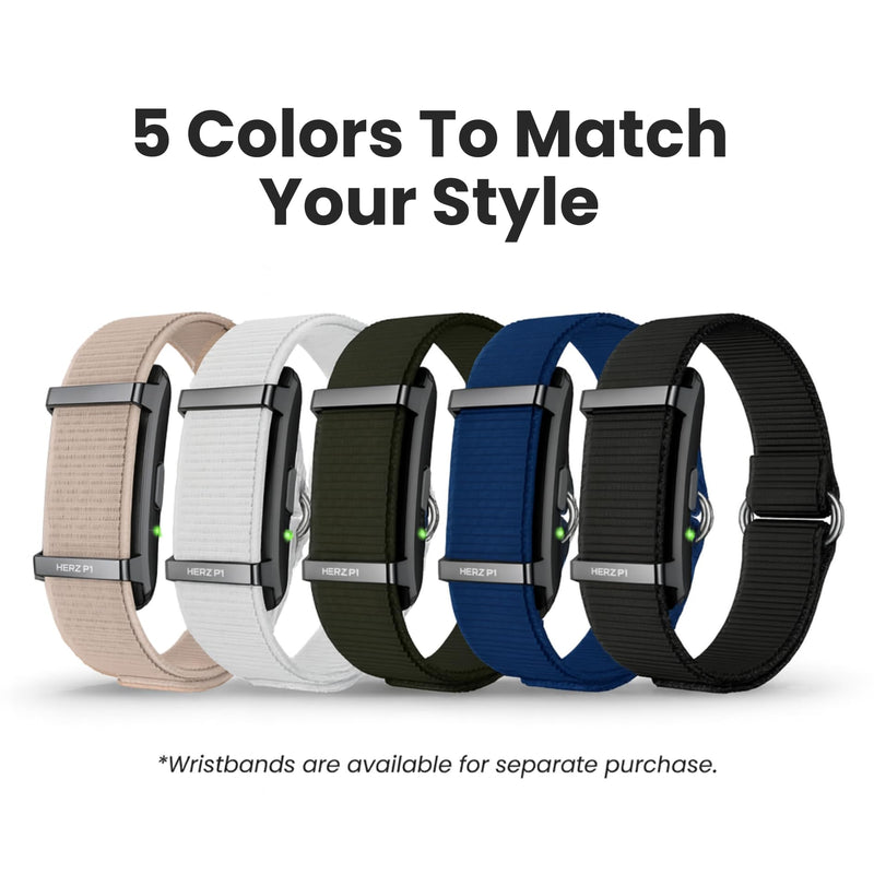 Herz P1 Smart Band Bracelet - Health Wristband Fitness Tracker for Heart Rate, Sleep, Stress, Track Steps, Activity & Body Temperature, 30 Days Battery, Subscription Free App, 1ATM Water Resistant
