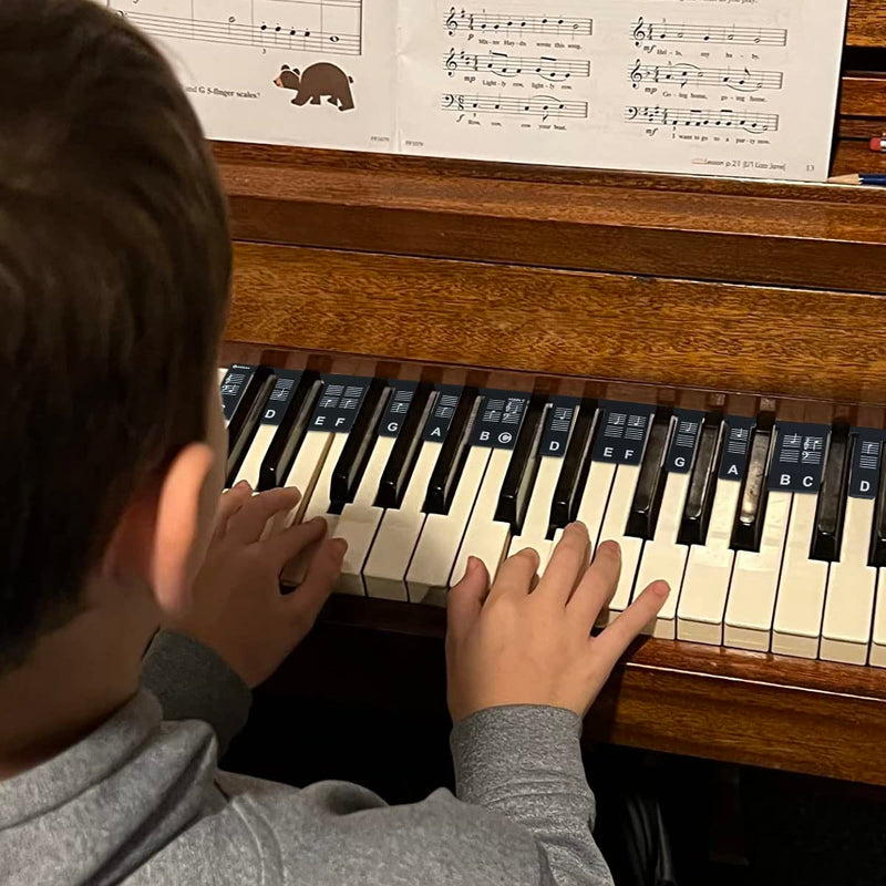 Piano Keyboard Note Labels Piano Notes Guide for Beginner，Removable Silicone Piano Keyboard Stickers，88-Key Full Size Keyboard Stickers for Beginners Kids Learning and practice