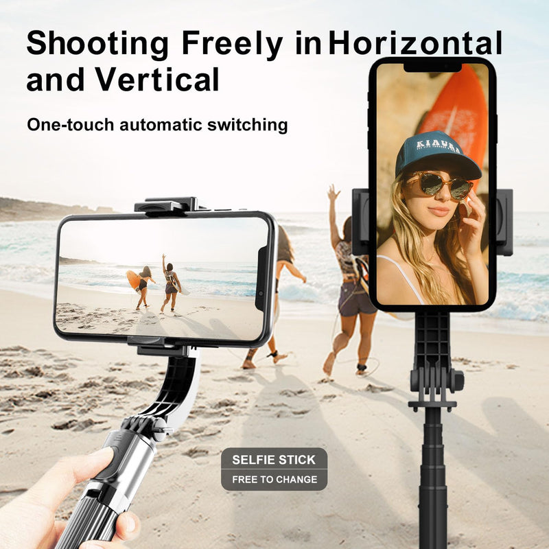 Gimbal Stabilizer for Smartphone,Selfie Stick Tripod with Remote Control Auto Balance 360° Rotation 1-Axis Phone Gimbal for Group Selfies Live Streaming Video Recording L08 Gimbal Stabilizer