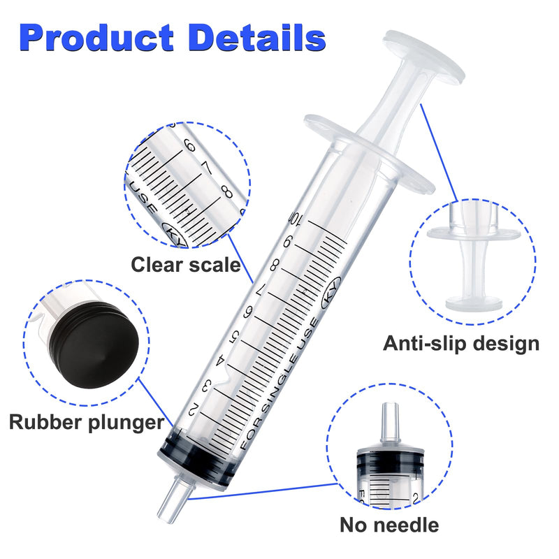 5pcs Plastic Syringes - 1ml, 3ml, 5ml, 10ml, 20ml, No Needle Measuring Syringe Reusable Syringes for Scientific Lab Dispensing Liquid Measuring Watering Pet Feeding Oil or Glue Applicator
