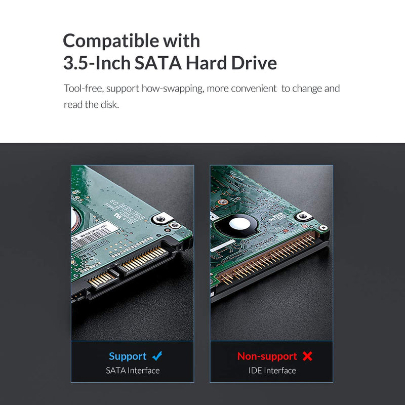 ORICO 5.25 Trayless Hot Swap Mobile Rack CD-ROM 3.5 inch Internal SATA Hard Drive SSD Adapter-1106SS