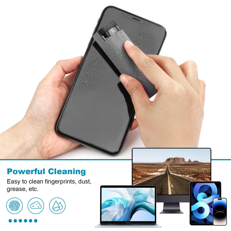 4 Pack Screen Cleaner,3-in-1 Touchscreen Mist Cleaner Spray and Microfiber Cloth,Built-in Cleaning Solution,Portable Reusable Fingerprint-Proof Spray Bottle for Phone/Laptop/iPad/TV/Monitor/Car Screen Gray + Pink + Blue + Purple