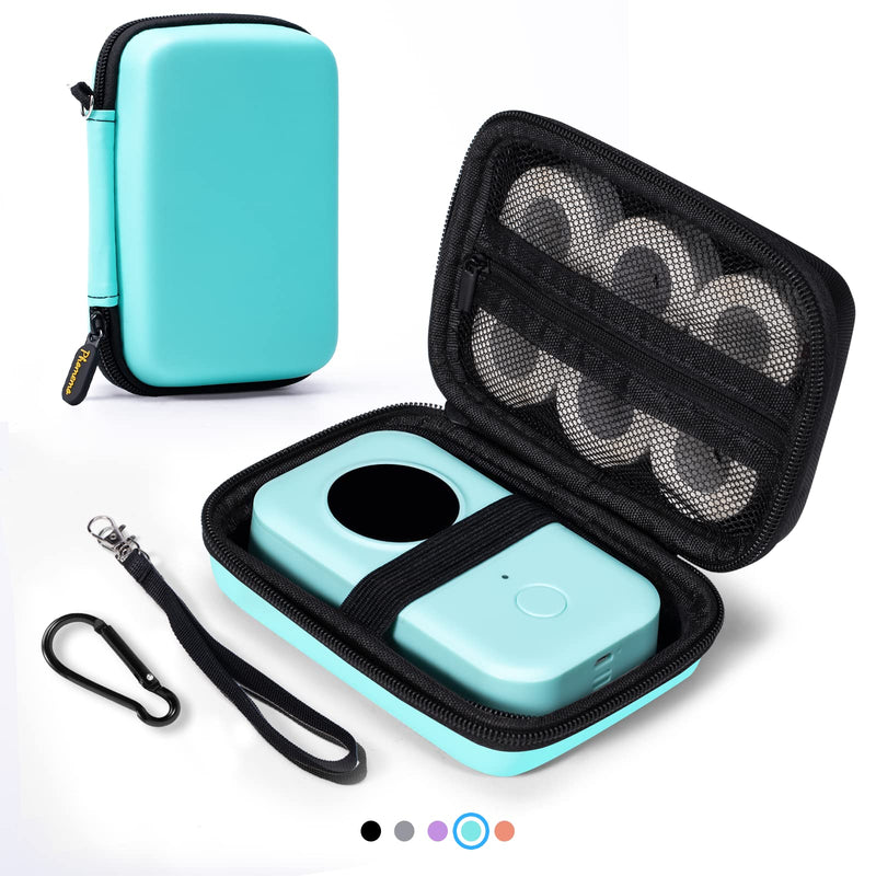 [AUSTRALIA] - Memoking T02 Hard Storage Case - Compatible with Phomemo D30, SUPVAN E10, NIIMBOT D11, JADENS D110 and More, with Zipper Mesh Pocket, Waterproof Shockproof Case, Green (Only Case) 