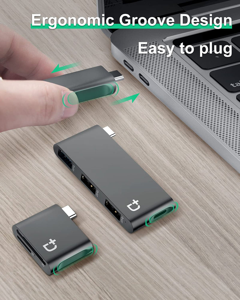 DockCase 4-in-1 USB-C Hub with Type C, USB 3.0, USB 2.0 Compatible 2021-2016 MacBook Pro 13/15/16, New Mac Air/Surface, ChromeBook, Dell XPS, Surface Book and More USB C Devices