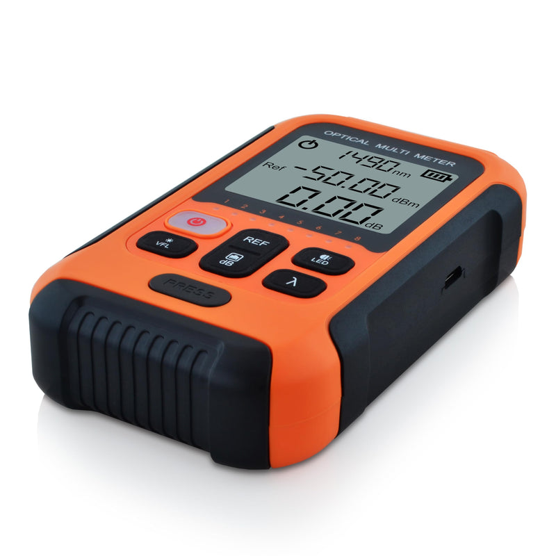 SKYSHL 800~1700nm -50~+26dBm Optical Power Meter and 650nm 30km VFL FTTH Optical Fiber Power Meter with 2.5 mm Universal Plug and FC/UPC-LC/UPC Adapter-SS103PVC12 SS103PVC12(800~1700nm -50~+26dBm)