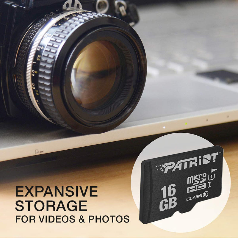Patriot LX Series Micro SD Flash Memory Card 16GB - 5 Pack Black 16GB 5-Pack