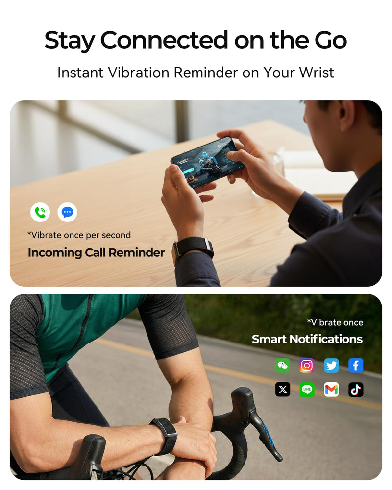 Fitness Tracker – 24/7 Activity & Sleep Tracker with Heart Rate/SpO2/Stress, 37 Sports Modes, Free APP, Smart Watches for Men Women, 2 Bands & Armband (Ink Black)