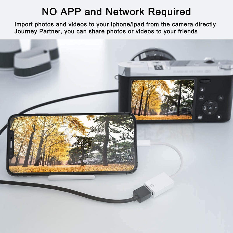 【Apple MFi Certified】 Lightning to USB Camera Adapter for iPhone/iPad, Female USB 3.0 OTG Cable Adapter Support Connect Camera,USB Flash Drive,Card Reader,MIDI Keyboard, Mouse USB to Lightning