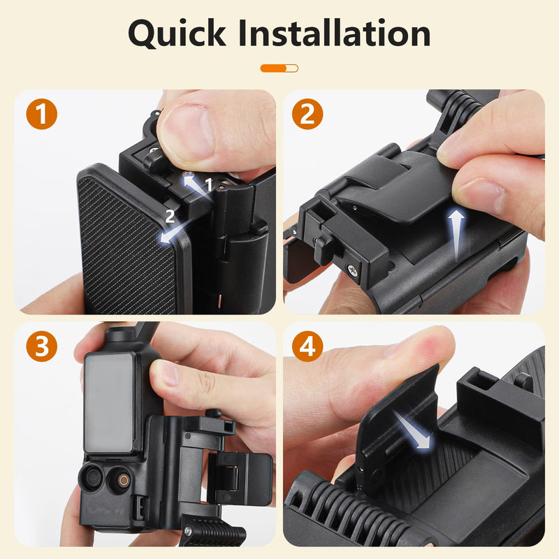 Magnetic Mount Stand Compatible with DJI Osmo Pocket 3, Pocket3 Accessories Expansion Adapter Magnet Suction Case Holder on Desktop, Vertical Surface, 180° Adjustable, Quick Fixation, Black