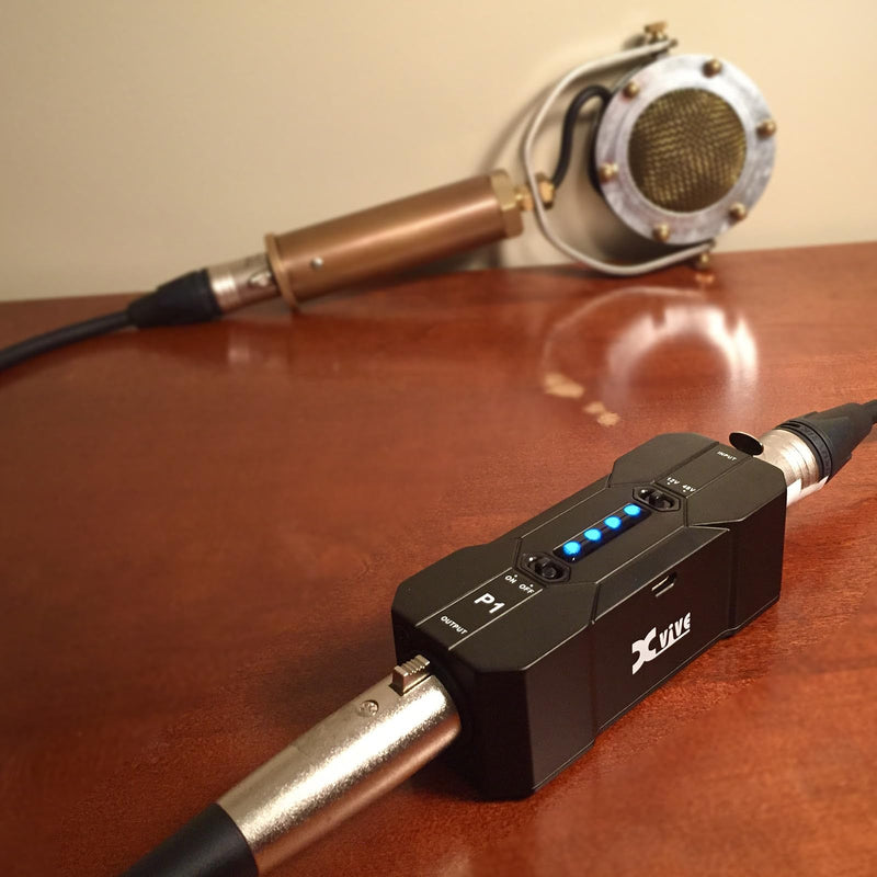Xvive P1 Phantom Power Supply for Microphone Preamp,Condenser Microphones,Shotgun Mic,with XLR Cable P1+XLR