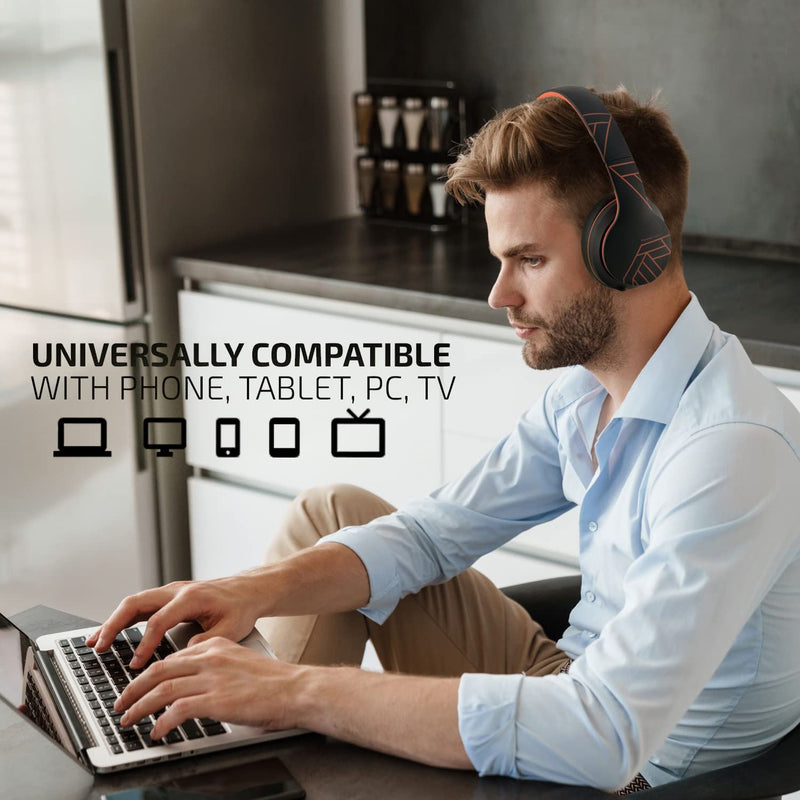 PowerLocus P6 Bluetooth Headphones Over Ear, Foldable Headphone with Hard Shell Carry Case for Travel/PC/Cell Phone