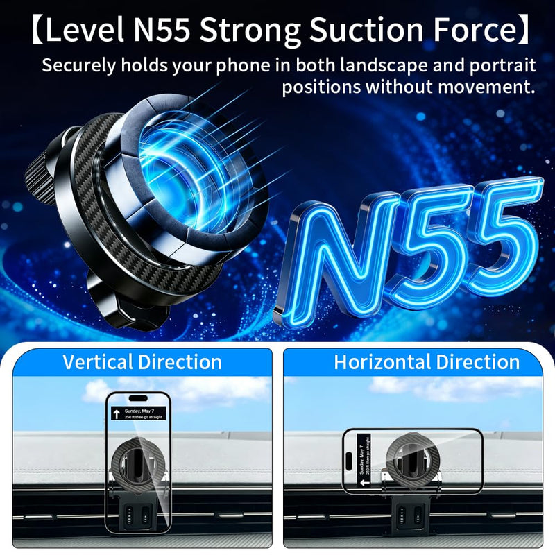 Car Phone Holder Mount for Audi A6 S6 RS6 A7 S7 RS7 2019-2025 Accessories | Magnetic Cellphone Stand, Cell Phones Navigation Charging Screen Cradles,Double 360°Rotation,for Magsafe Magnet Accessory