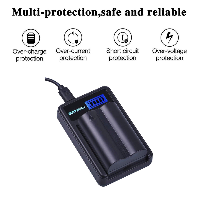 Batmax 2Packs PS-BLM1 BLM-1 PS BLM1 Battery + LCD USB Battery Charger for Olympus E-300 E-330 E-500 E-510 C-5060 C-7070 C-8080 E-1 E-3 E-30 E520 Camera Batteries
