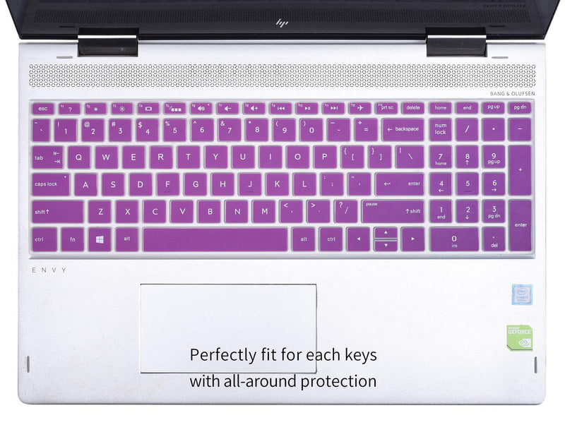 Keyboard Cover for HP Laptop 15-dy 15-dw 15-bs/bw 15-cb/cc/cd/cs 15-ef 15t 15z 15t-dy200 15t-dw300 15-dy2024nr dy2021nr dw3033dx dw1083wm HP Spectre x360 15t eb0043dx/ 15-ef1023dx ef2126wm, Purple