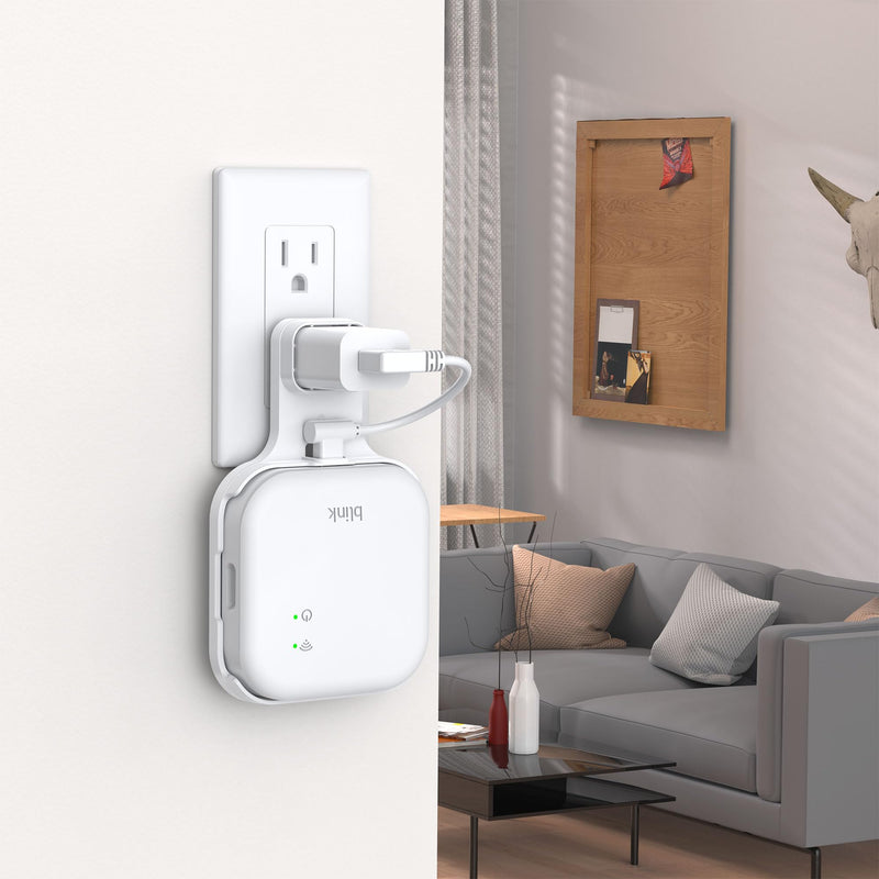 [AUSTRALIA] - HomeMount Outlet Wall Mount for Blink Sync Module XR with Short Cable, Save Space and Easy Move Wall Holder Mounting Bracket for Blink Outdoor Indoor Home Security Camera, No Messy Wires or Screw white 