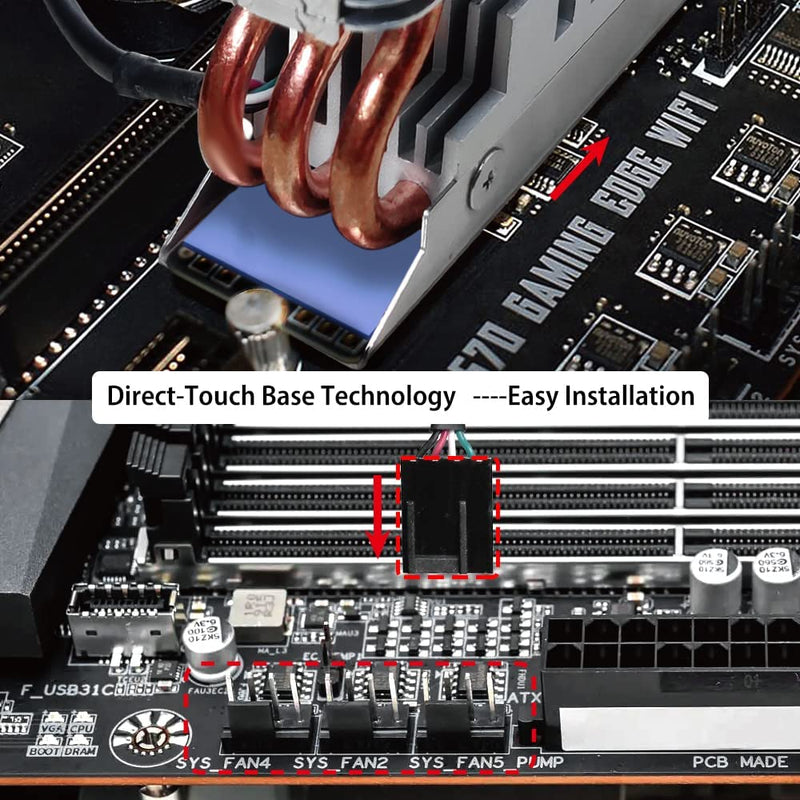 12V M.2 2280 SSD Heatsink with 40mm PWM Cooling Fan, Copper Heat Pipes and Thermal Pad, SSD Cooler for M.2 2280 NVMe & SATA SSD Only