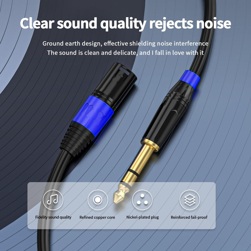 1/4" TRS to XLR 3M Pro Balanced Interconnect Cable,XLR Male to 1/4 Inch (6.35mm) Stereo Balanced Microphone Stereo Audio Converter AdapterCable 2Pack- 10FT XLR Male to 6.35mm-2Pack